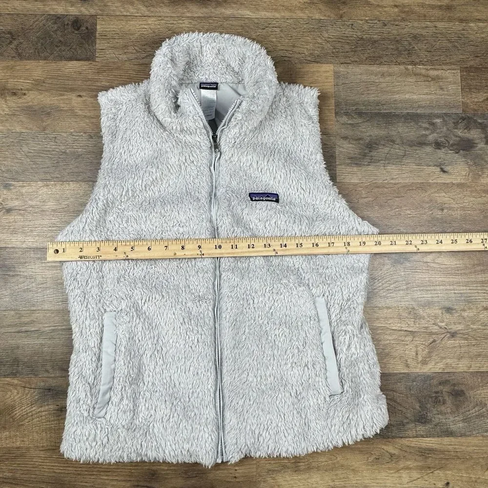 Patagonia Los Gatos Vest Womens L Gray Sherpa Zip Up Fuzzy Teddy Shaggy - Picture 5 of 6
